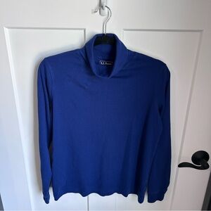 L.L. Bean Women’s Royal Blue Turtleneck Long Sleeve Size Medium Tall 100% Cotton